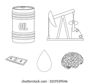 Pump, barrel, drop, petrodollars. Oil set collection icons in outline style vector symbol stock illustration web.