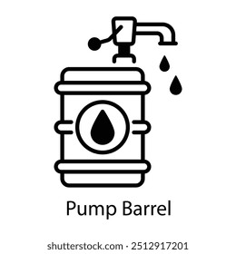 Bombear o ícone de barril no estilo de contorno