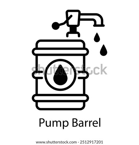 Pump barrel icon in outline style