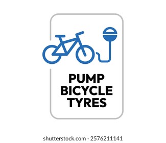 Pump Bicycle Tyres - High-Quality Vector Art Indicating Bicycle Pump Station Availability