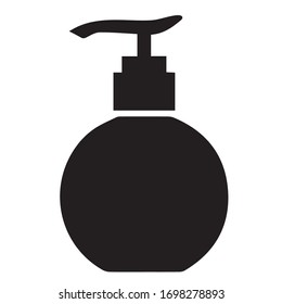 Vector de icono de glifo de frasco sobre fondo blanco