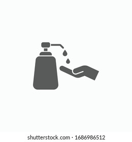 pump bottle icon, alcohol gel pump bottle vector