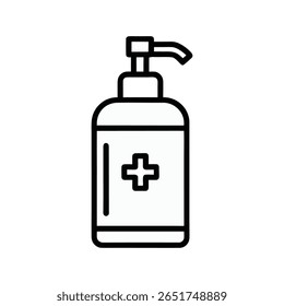 Pump Bottle Icon, Symbol for Hygiene, Medical Cleanliness