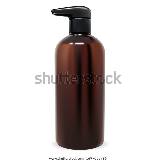 Download Pump Bottle Mockup Brown Dispenser Package Stock Vector Royalty Free 1697083795