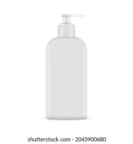 Pump Bottle Mockup for Soap or Antiseptic Isolated on White Background. Vector Illustration