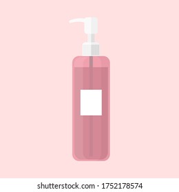 pump bottle pink skin care product