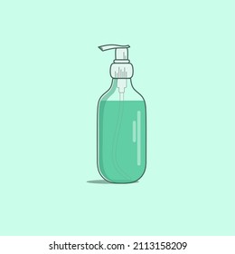 Pump bottle vector illustration with flat design
