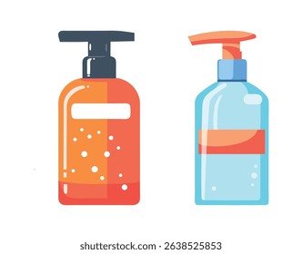 Pump Bottles Lotion Gel Dispenser Icons Perfect for Packaging Branding