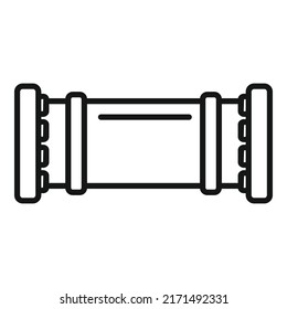 Vector de contorno del icono del conector de la bomba. Tubería de agua. Equipo de grifos