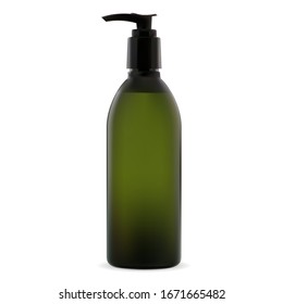 Frasco del dispensador de la bomba. Paquete de jabón cosmético en blanco. Tubo de plástico con válvula de empuje para loción líquida, champú, espuma o gel. El bateador de tratamiento de la piel manual o corporal puede