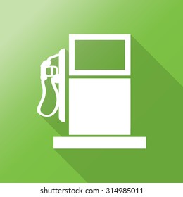 pump gas fuel icon vector with long shadow.