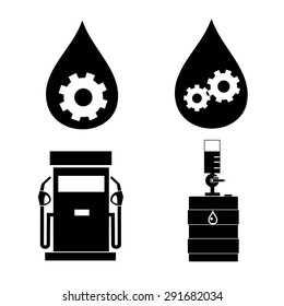 Pump, Tankstellen-Symbole.Vektorillustration