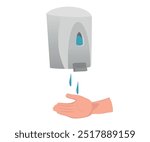 Pump Hand wash. Hand sanitizer. Alcohol-based hand rub. Rubbing alcohol.Vector illustration isolated on white background.