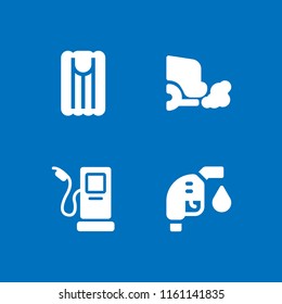 pump icon. 4 pump set with fuel, air mattress and gas vector icons for web and mobile app