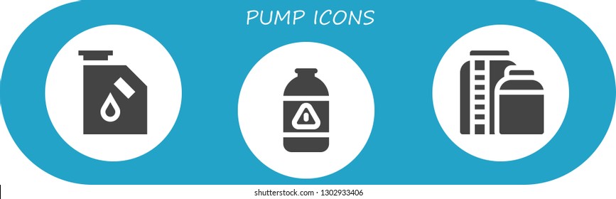  pump icon set. 3 filled pump icons.  Simple modern icons about  - Gas, Tank