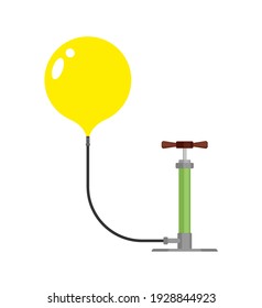 Pump Inflatable ball. Hand Air Pump balloon. vector illustration