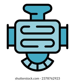 Pump irrigation icon outline vector. Water system. Automatic farm color flat