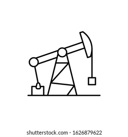 Pump jack, energy icon. Simple line, outline vector electro power icons for ui and ux, website or mobile application