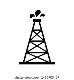 Vector del icono del gato de la bomba. Señal de ilustración de aceite. Símbolo de perforación de aceite. Logotipo de la bomba de aceite.