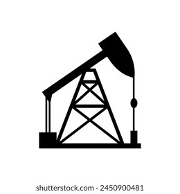 Pump Jack icon vector. Oil illustration sign. Oil Drilling symbol. Oil Pumping logo.