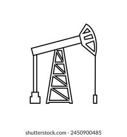 Vector del icono del gato de la bomba. Señal de ilustración de aceite. Símbolo de perforación de aceite. Logotipo de la bomba de aceite.