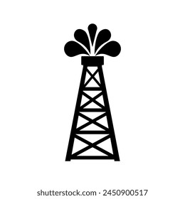 Pump Jack icon vector. Oil illustration sign. Oil Drilling symbol. Oil Pumping logo.