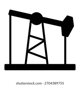 Vector de icono de Pump Jack. Signo de ilustración al óleo. Símbolo de perforación petrolera. Logo de Oil Pumping.