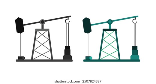 Pump Jack icon vector set. Oil illustration sign. Oil Drilling symbol collection. Oil Pumping logo.