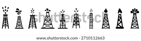 Pump Jack icon vector set. Oil illustration sign. Oil Drilling symbol collection. Oil Pumping logo.