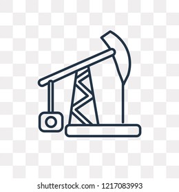 Pump jack vector outline icon isolated on transparent background, high quality linear Pump jack transparency concept can be used web and mobile