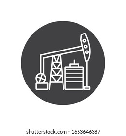 pump line block style icon design, Oil industry Gas energy fuel technology power industrial production and petroleum theme Vector illustration