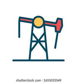pump line and fill style icon design, Oil industry Gas energy fuel technology power industrial production and petroleum theme Vector illustration