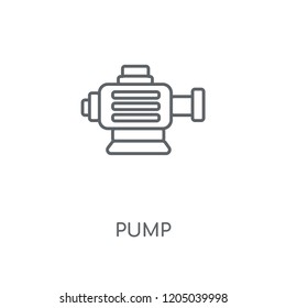 Pump linear icon. Pump concept stroke symbol design. Thin graphic elements vector illustration, outline pattern on a white background, eps 10.