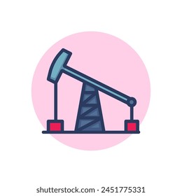 Icono de bomba para la línea de extracción de aceite. Producción, tecnología, señal de contorno de poder. Concepto de la industria del petróleo y el gas. Elemento de símbolo de Ilustración vectorial para Diseños web y App