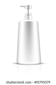 Pump Plastic Bottle White,Vector illustration, Eps 10
