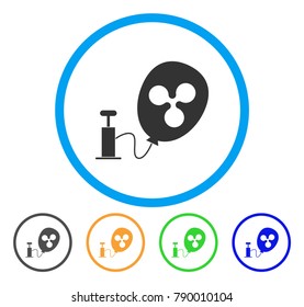 Pump Ripple Balloon rounded icon. Style is a flat gray symbol inside light blue circle with bonus color variants. Pump Ripple Balloon vector designed for web and software interfaces.