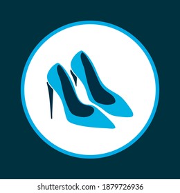 Pump shoes icon colored symbol. Premium quality isolated stiletto element in trendy style.