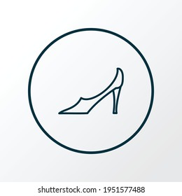Pump shoes icon line symbol. Premium quality isolated stiletto element in trendy style.