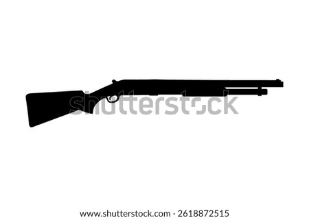Pump shotgun silhouette vector flat illustration design.