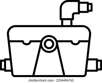 Bomba, sump, icono vectorial del inodoro sobre fondo transparente. Bomba de contorno, sumario, icono vectorial del inodoro