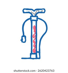 Vector de dibujo de icono de doodle de herramienta de bomba. Muestra de herramienta de bomba. ilustración de símbolo aislado