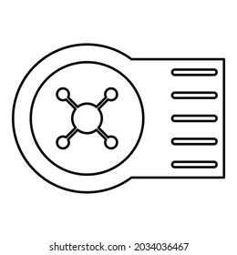 Icono de contorno de la máquina de lavado de bombas de color negro ilustración vectorial de estilo plano