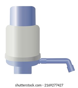 pump, pump for water in 19 liter or 5 gallon cooler, vector drawing