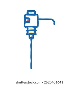 bomba para ícone de doodle de água vetor de esboço. bomba para sinal de água. ilustração de símbolo isolado