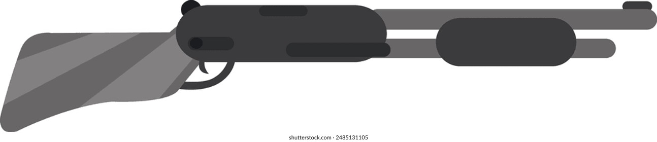 Pump-action shotgun vector illustration. Guns drawin