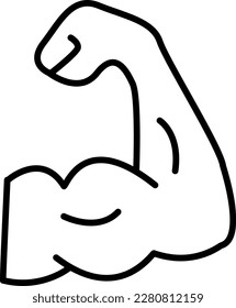 Pumped Biceps Icon Men. Vector Illustration Strong Arm Bodybuilder
