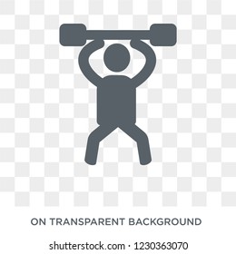 pumped human icon. Trendy flat vector pumped human icon on transparent background from Feelings collection. 