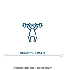 icono vectorial de contorno humano bombeado. ilustración de elemento simple. ícono de contorno humano extraído del concepto de sentimientos editables. se puede usar para web y móvil
