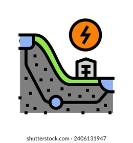 pumped hydro energy color icon vector. pumped hydro energy sign. isolated symbol illustration