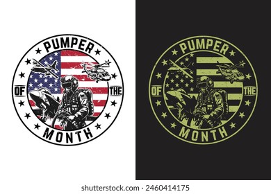 Pumper man t shirt design, retro, vintage , vateran type illustration